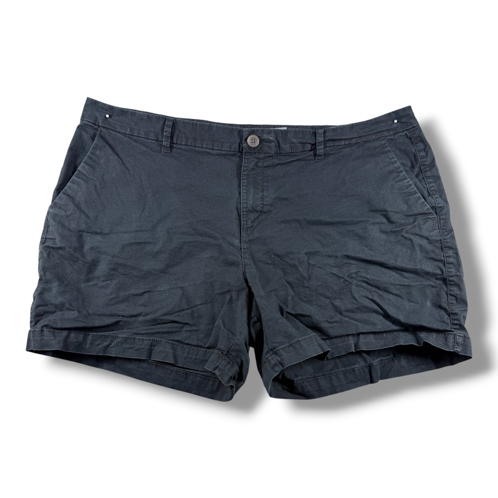 Old Navy Womens Black Chino Shorts Size 16 Mid Rise Casual Everyday
